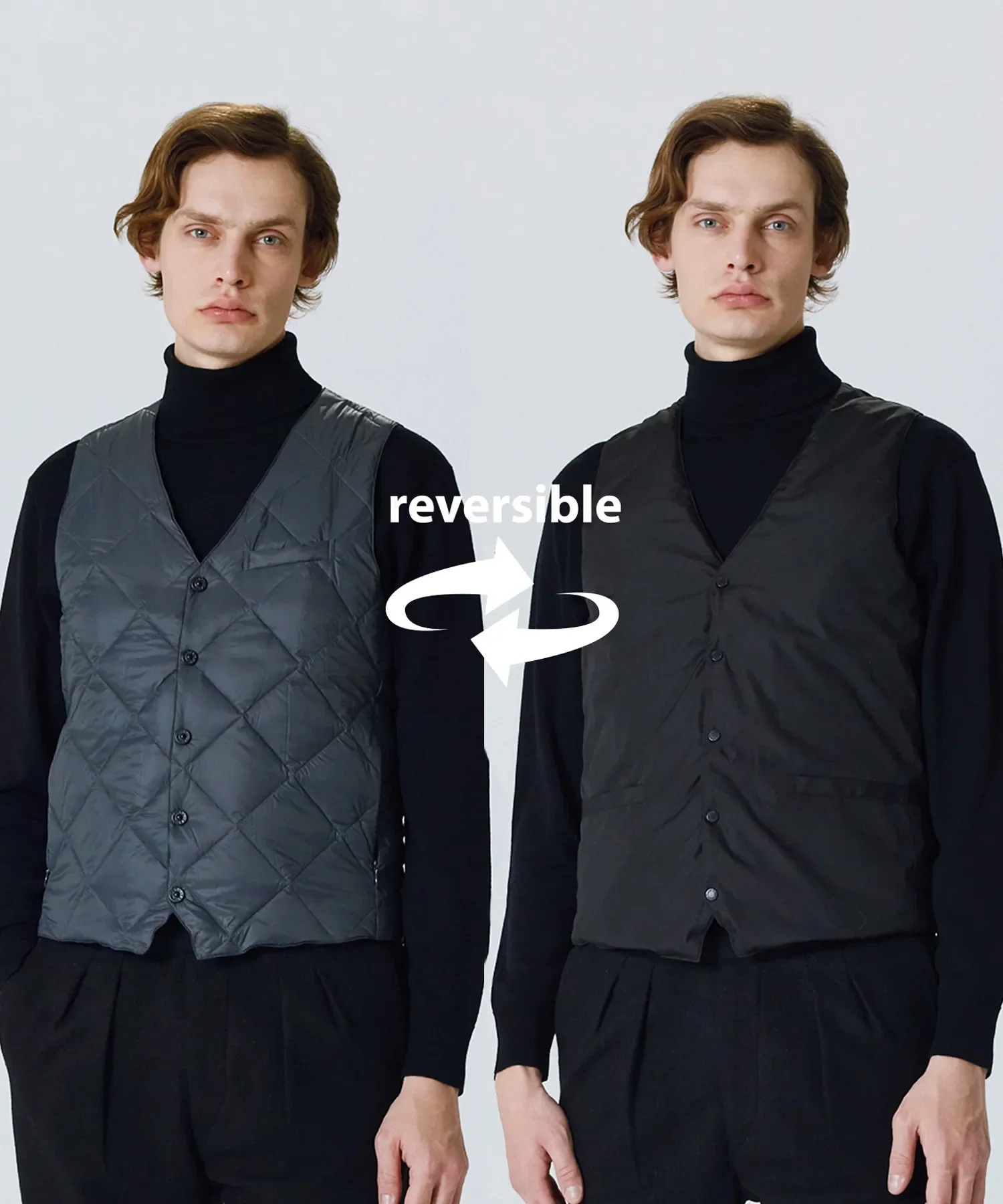 Reversible Single Snap Button Down Gilet - Image 10