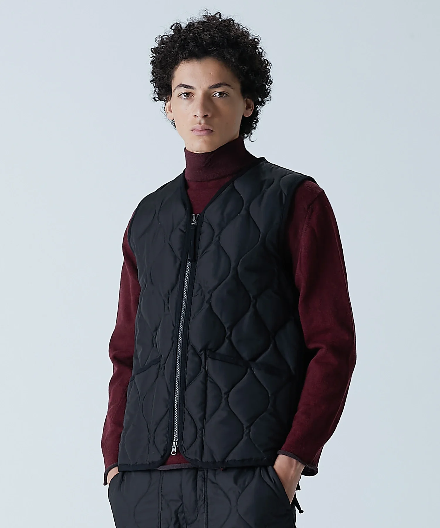 Unisex Military Zip V-Neck Down Vest (Hard Shell) - Image 9