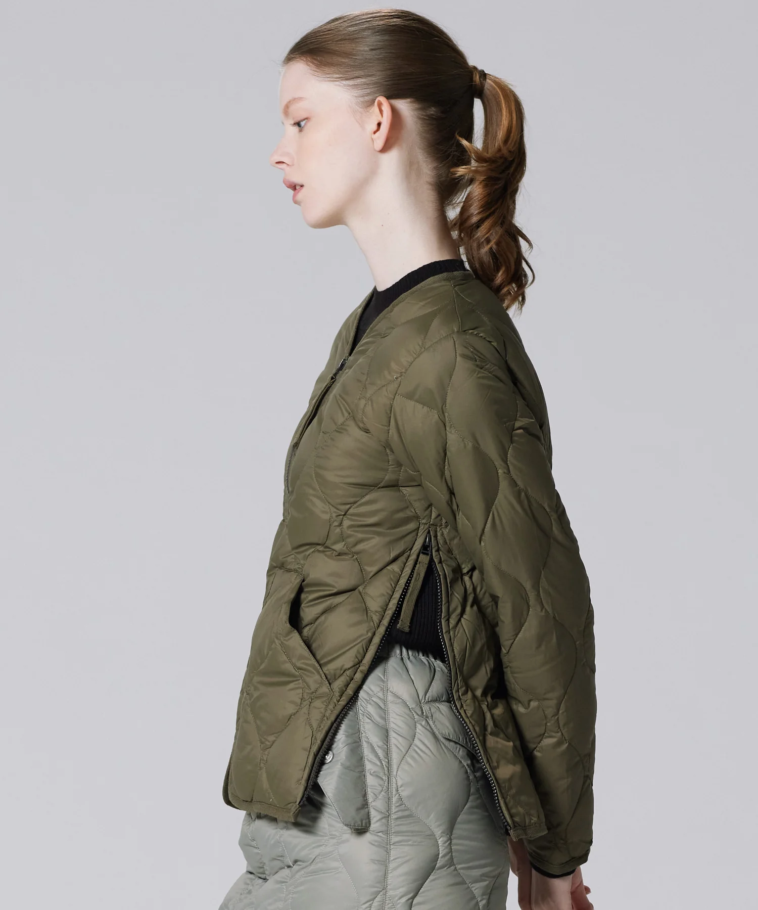 Unisex Military W-Zip V-Neck Down Jacket (Soft Shell) - Image 15