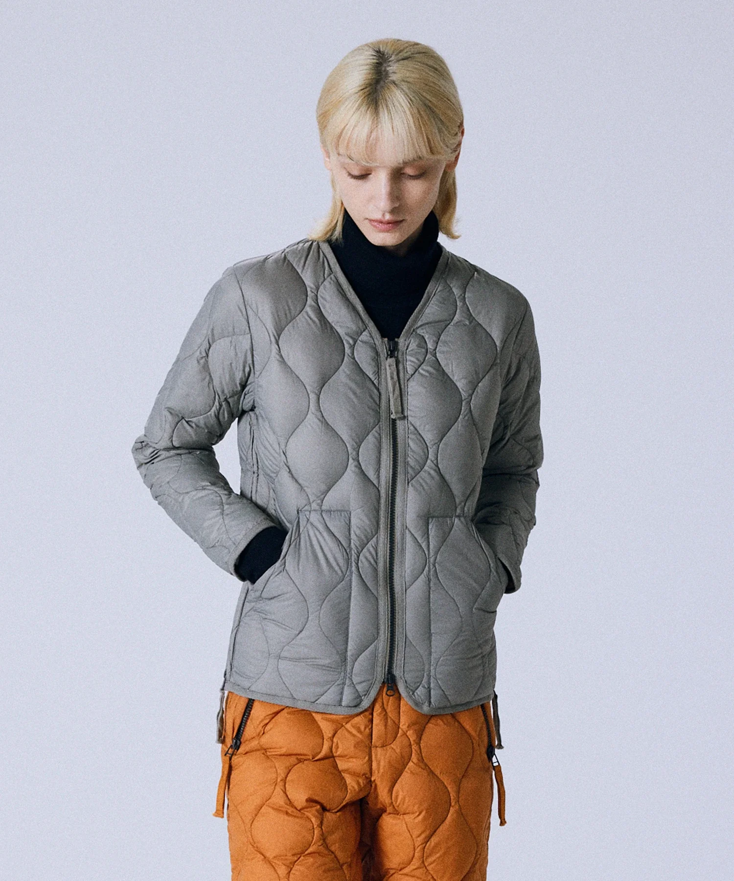 Unisex Military W-Zip V-Neck Down Jacket (Soft Shell) - Image 17