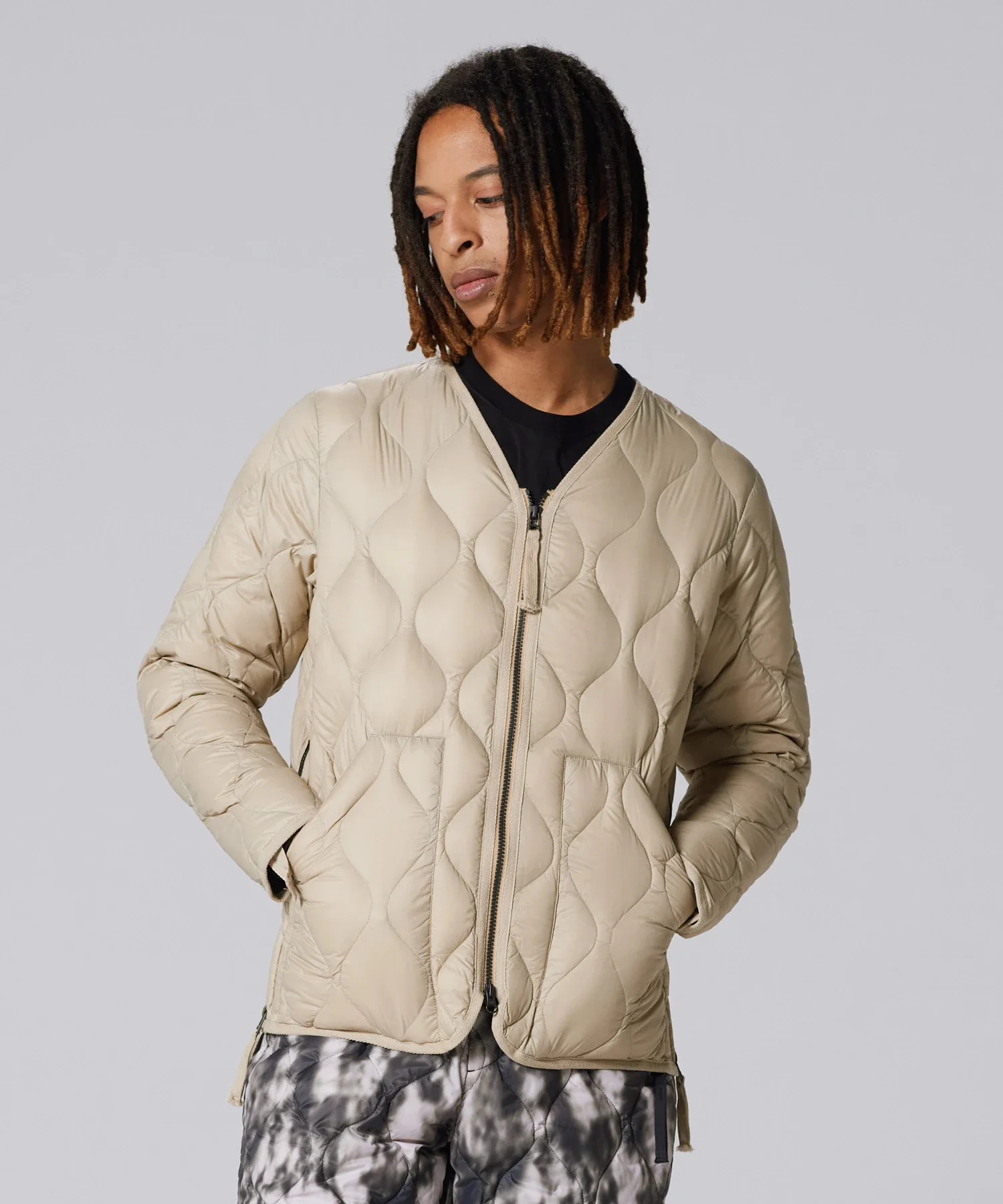 Unisex Military W-Zip V-Neck Down Jacket (Soft Shell) - Image 21