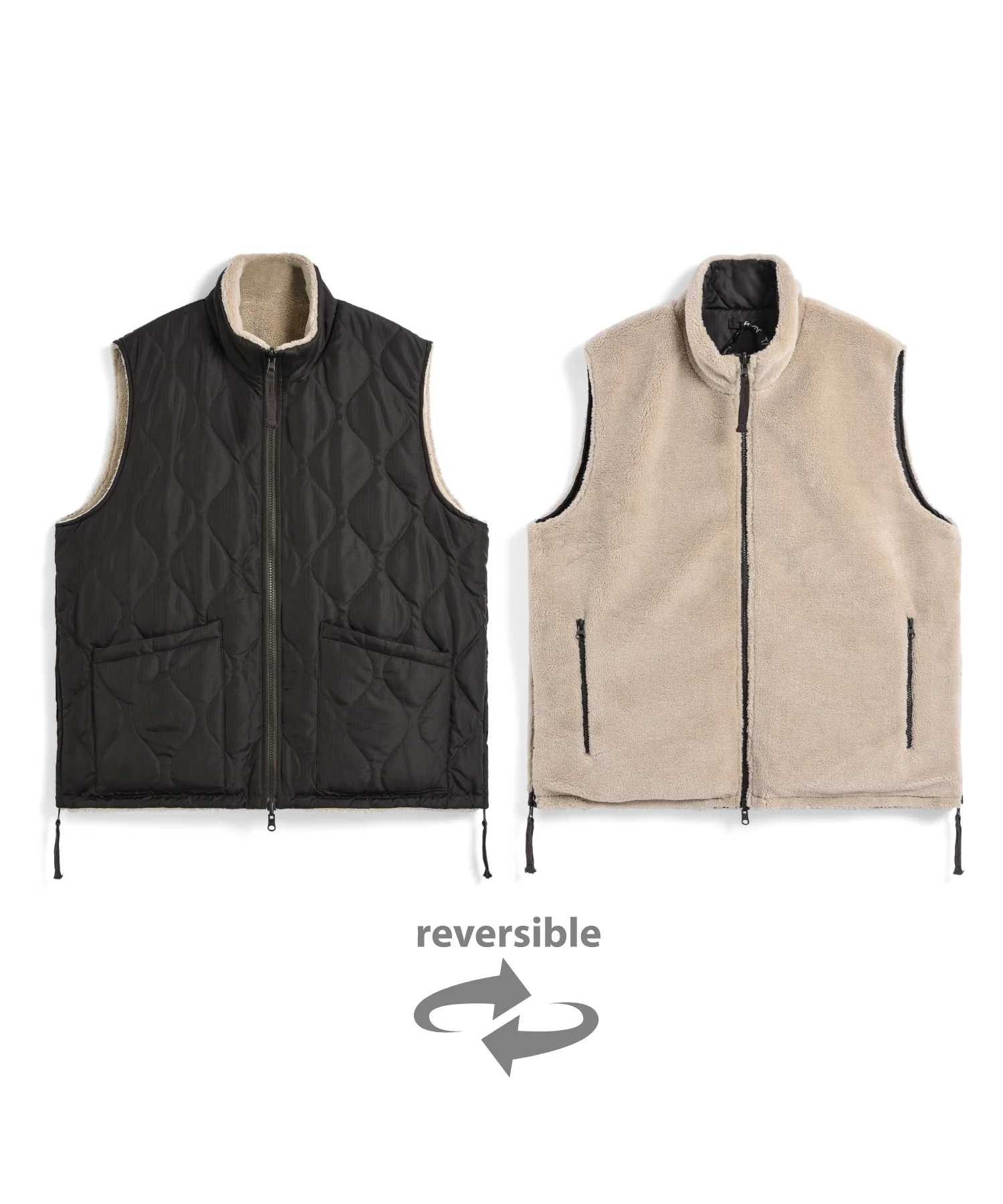 Unisex Military Reversible Hi-Neck Down Vest (Hard Shell) - Image 22