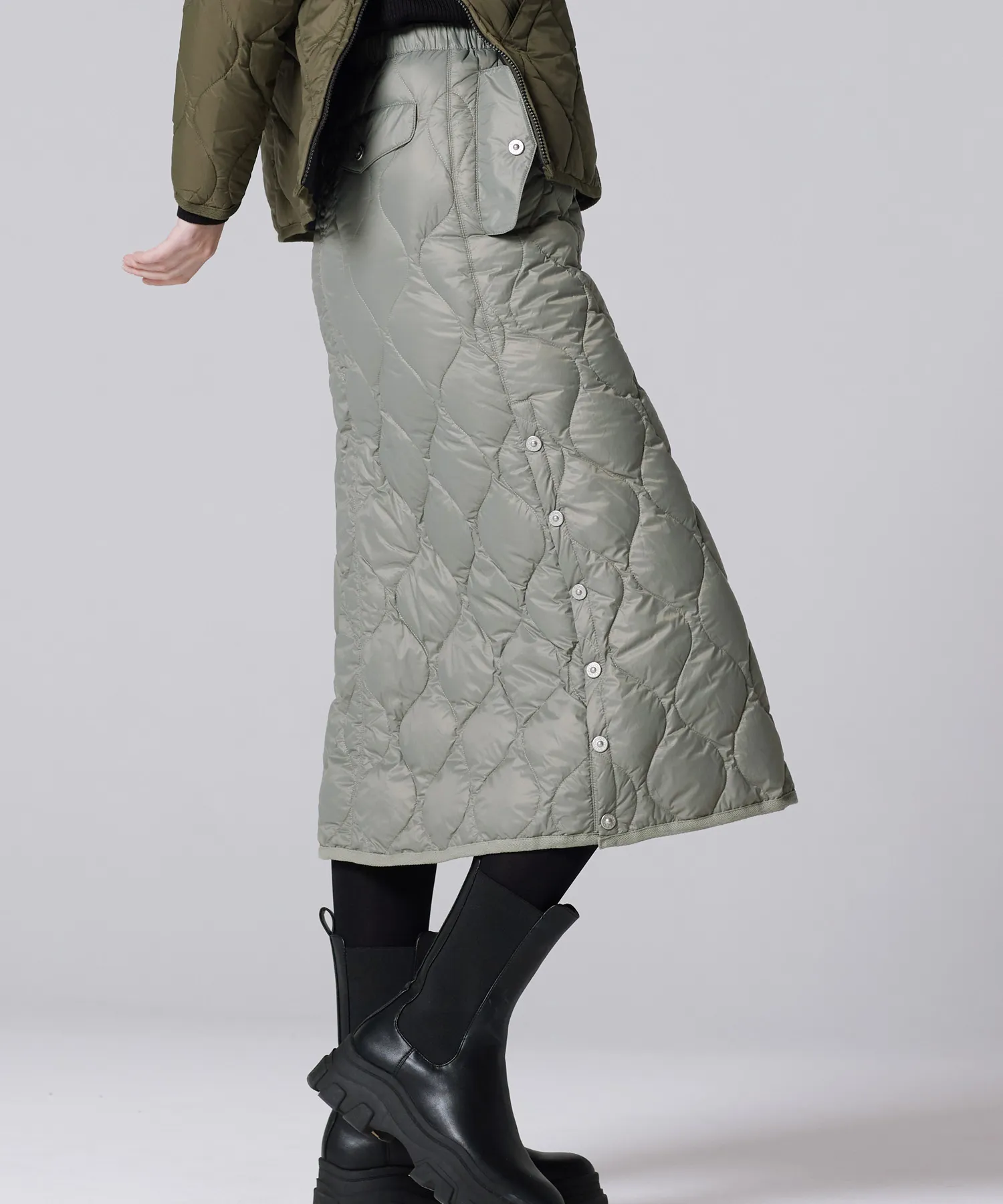 Women's Military Snap Button Down Skirt (Soft Shell) - Image 14