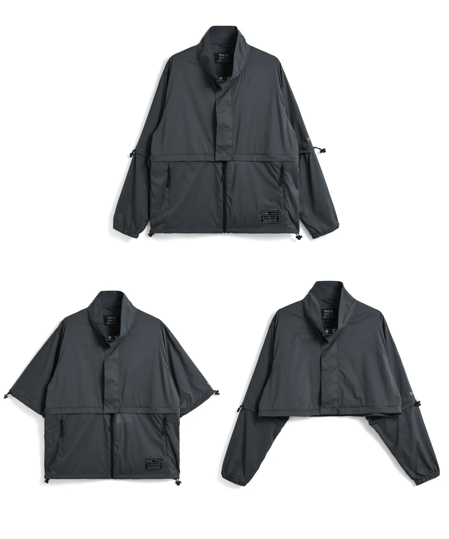Unisex Basic Sports Hi-Neck W-Zip Detachable Light Jacket - Image 42