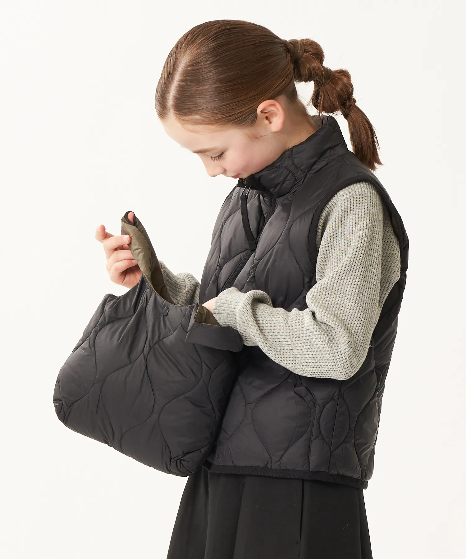 Kids Military Hi-Neck W-Zip Down Vest (Soft Shell) - Image 13