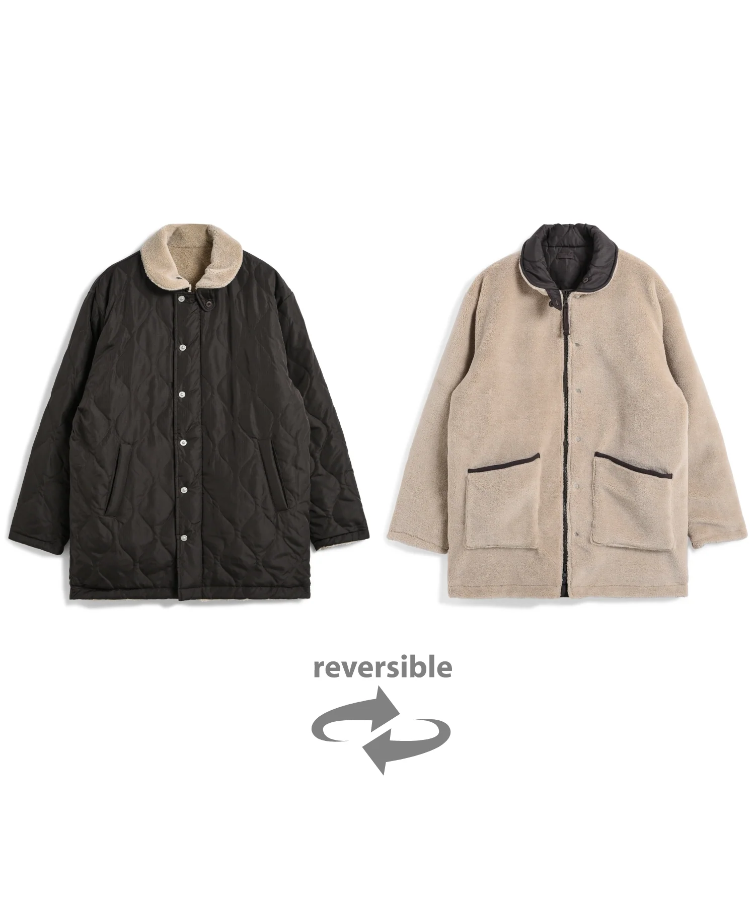 Unisex Military Reversible Down + Boa N-1 Type Jacket - Image 24