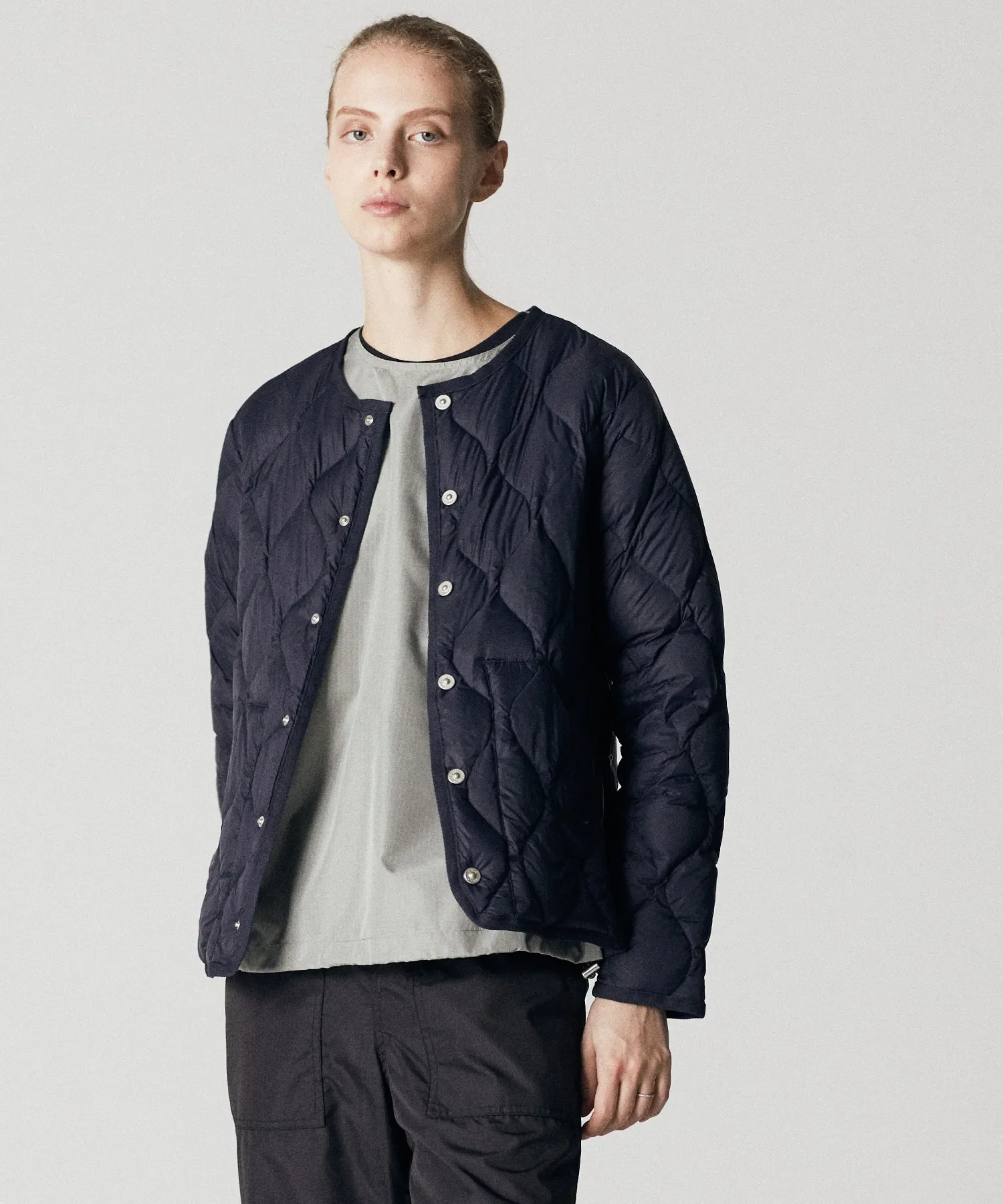 Unisex Military Crew Neck Down Jacket (Soft Shell) - Image 2