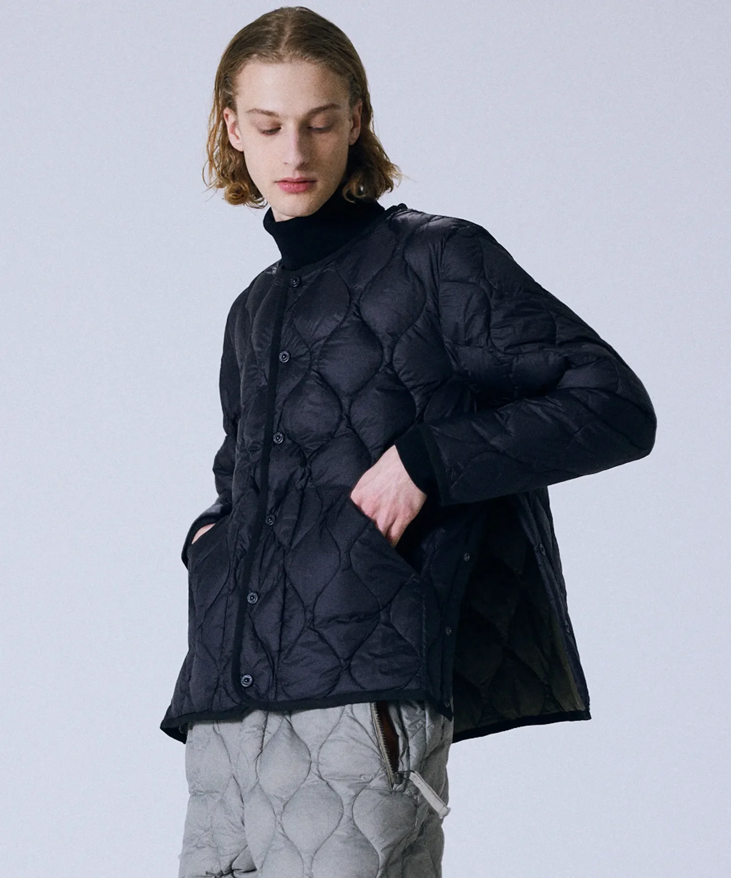 Unisex Military Crew Neck Down Jacket (Soft Shell) - Image 9