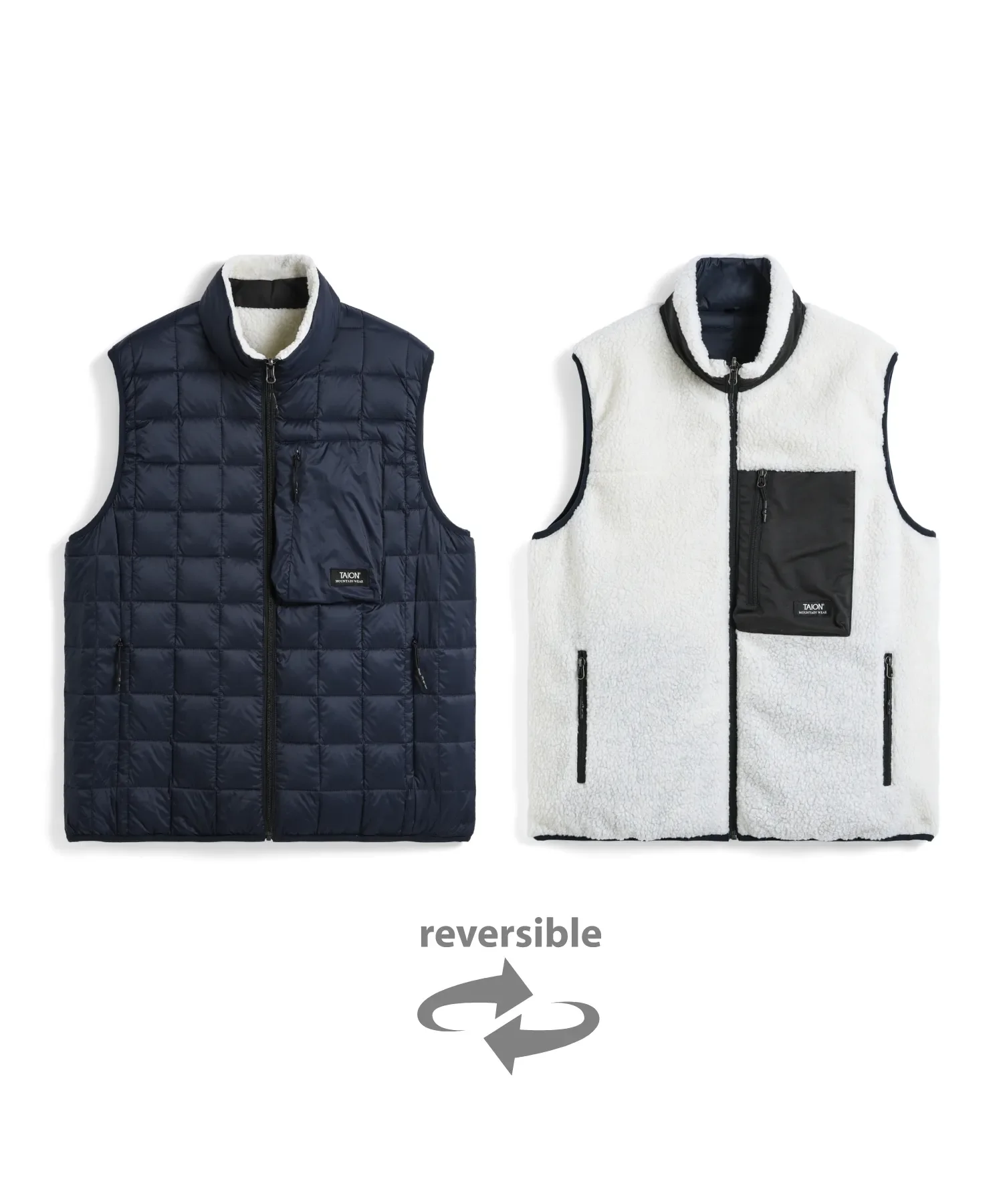 Unisex Mountain Reversible "Down×Light boa" Hi Neck Vest - Image 17