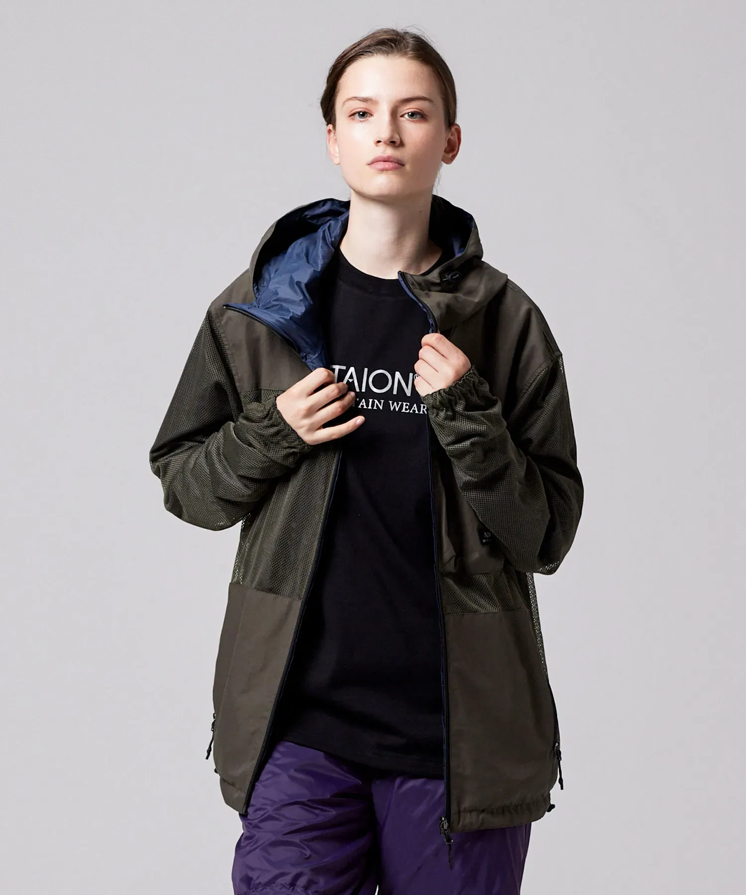 Unisex Non Down Mountain Reversible W-Zip Hood Jacket - Image 24
