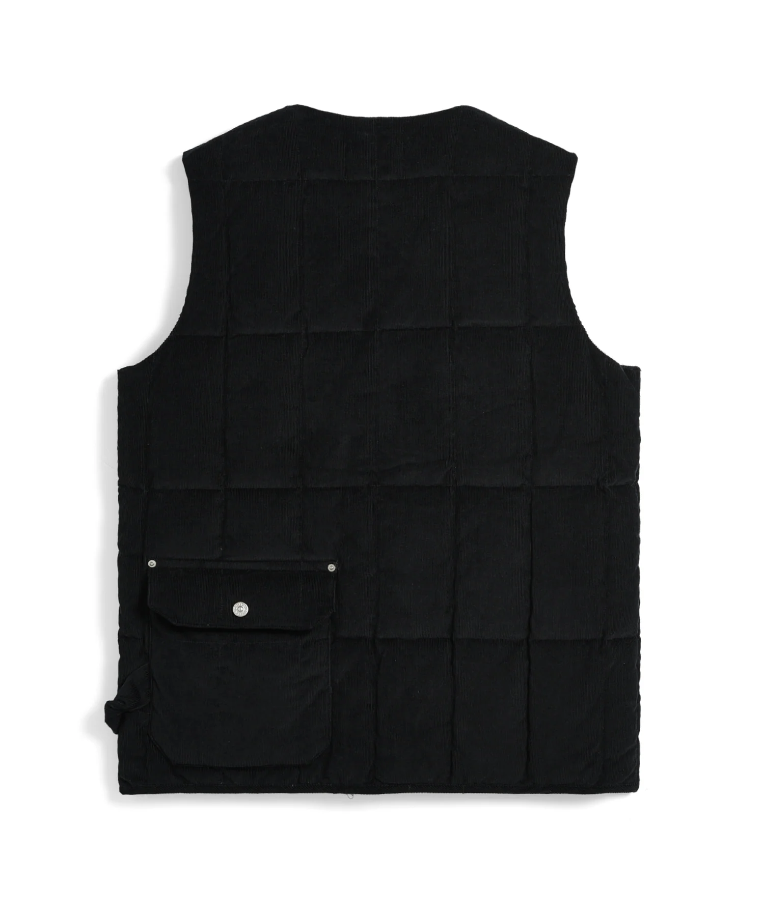 Unisex Work V Neck Button Corduroy x Down Vest - Image 4