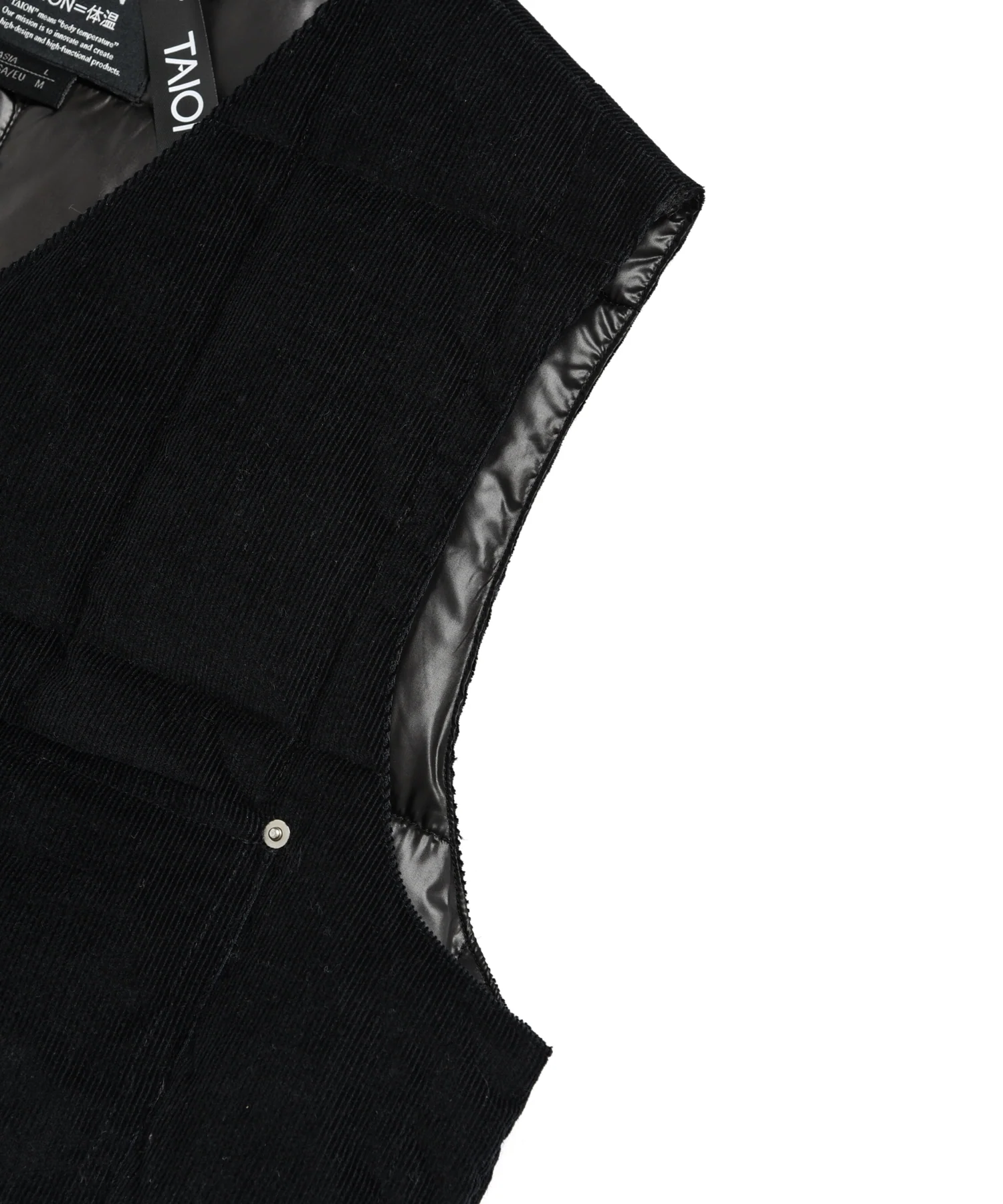 Unisex Work V Neck Button Corduroy x Down Vest - Image 5