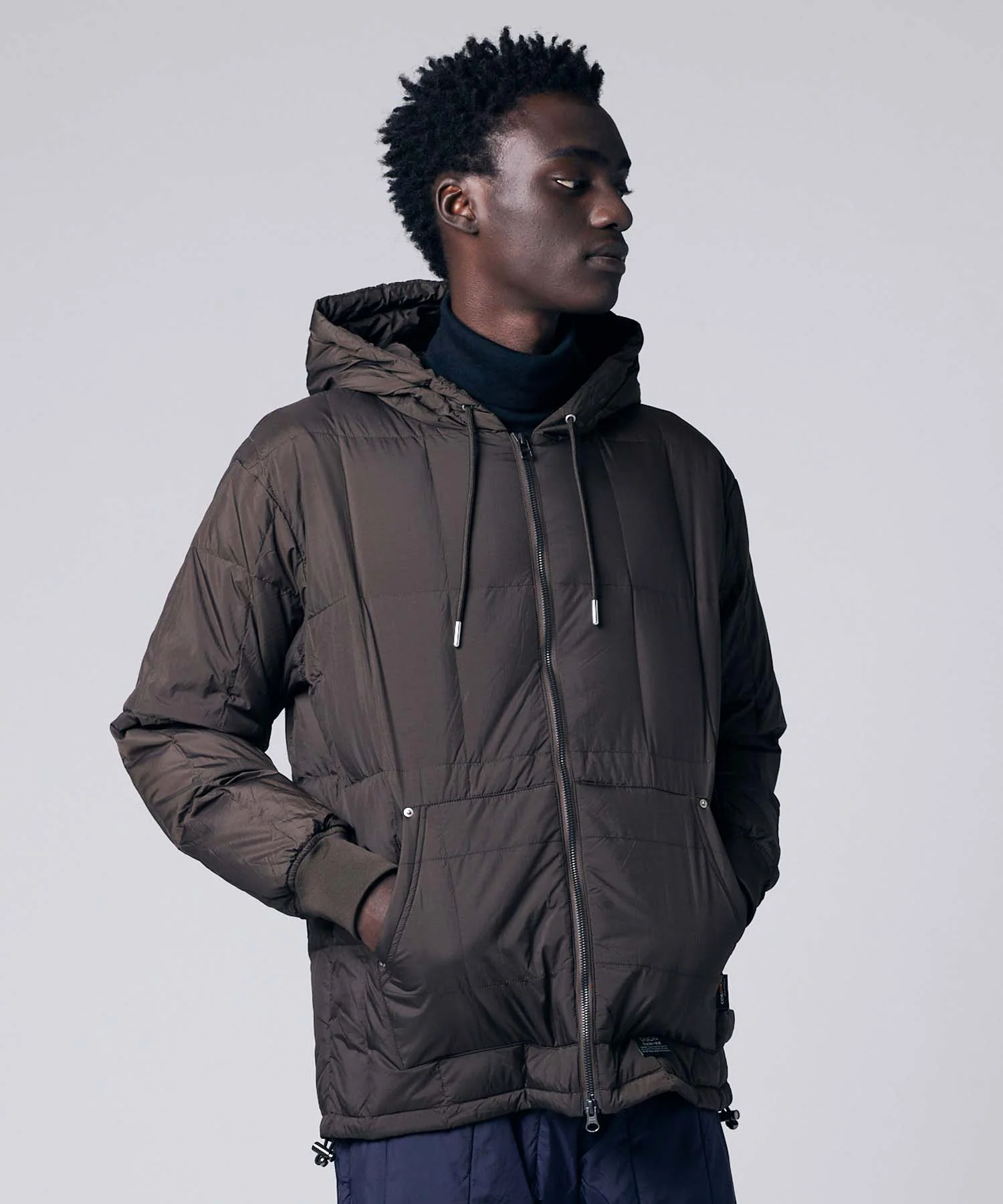 Unisex Work W-Zip Hood Rib Down Jacket - Image 15