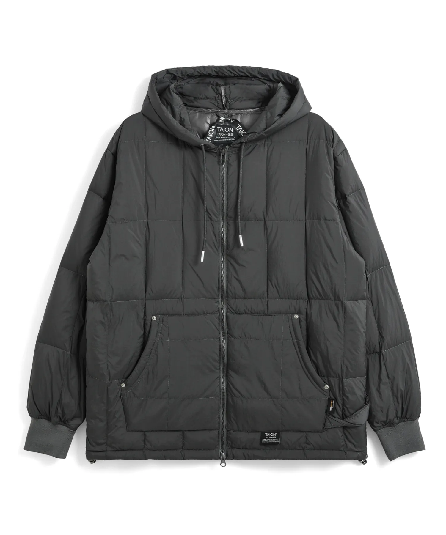 Unisex Work W-Zip Hood Rib Down Jacket - Image 18
