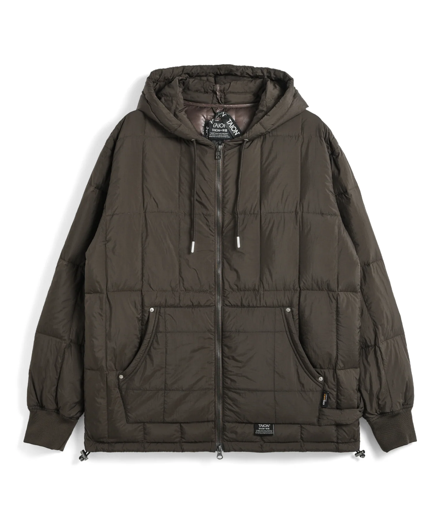 Unisex Work W-Zip Hood Rib Down Jacket - Image 19